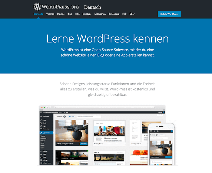 WordPress.org Startseite